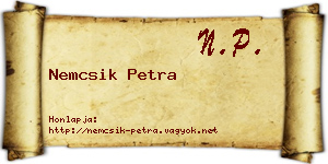 Nemcsik Petra névjegykártya
