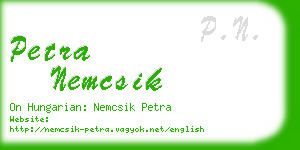 petra nemcsik business card